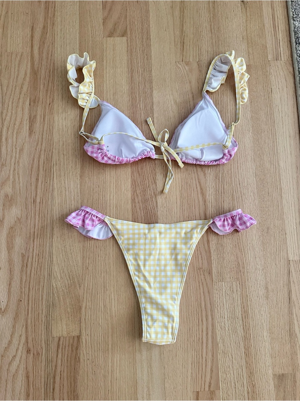 Brand new SHEIN Gingham Ruffle Bikini (hygiene sticker still intact) - Picture 3 of 3